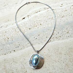 Sterling Silver And Pearl Pendant Necklace